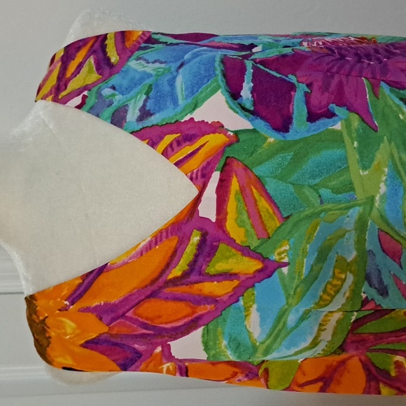 Ralph Lauren V Neck Drop Waist Floral Dress/Size 12P - Picture 4 of 9